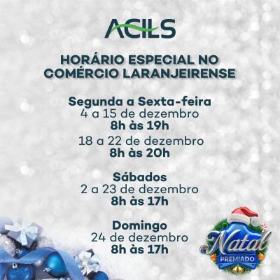 LS: Acils estabelece horÃ¡rio de atendimento do comÃ©rcio para o final do ano